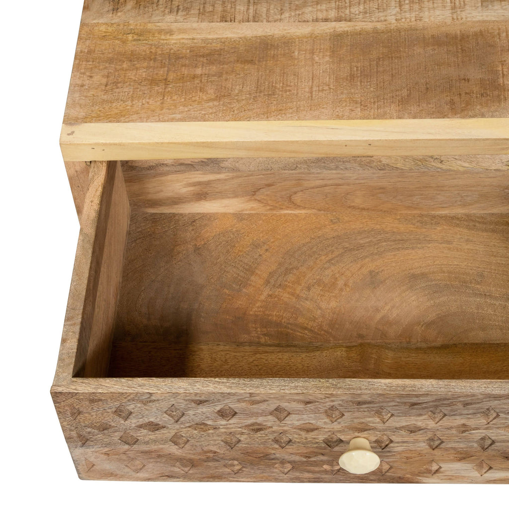 Solid Wood Nightstand (Set of 2) - Weathered Light Natural Tone Y81729
