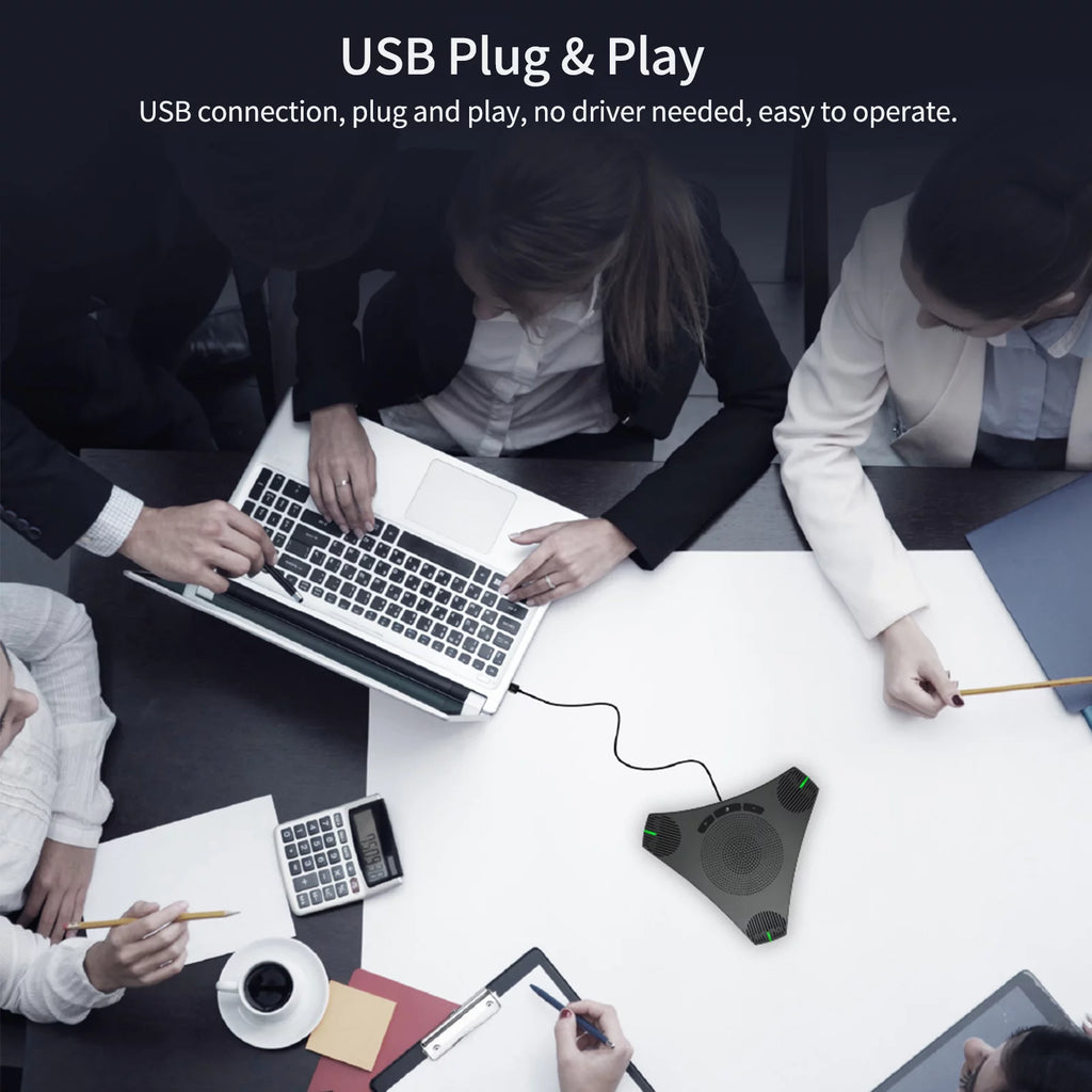USB Speakerphone Conference Microphone Omnidirectional 360° Voice Pickup I95243