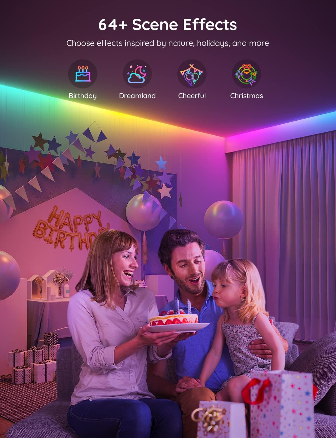 RGBIC LED Strip Lights 32.8ft WiFi Color Changing Smart Music Lights Pack of 2 S332