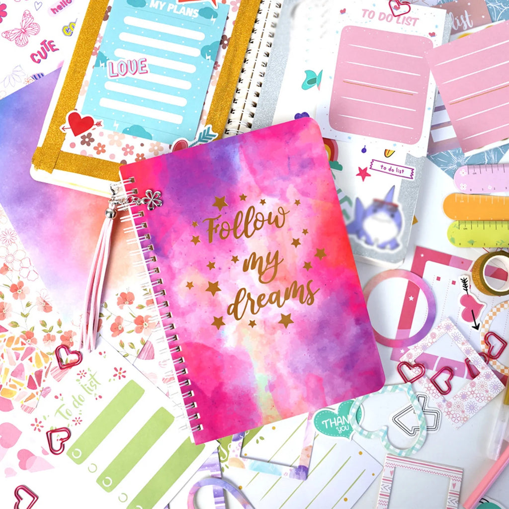 DIY Journal Kit for Girls, Journaling Arts Craft Kit, Scrapbook & Diary Supplies Set Y660824