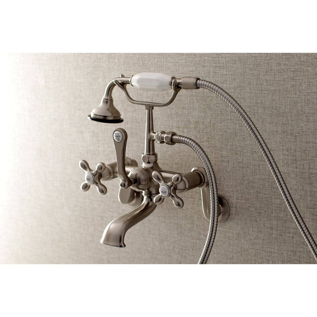 Matte Black Wall Mount Tub Faucet with Hand Shower F5913