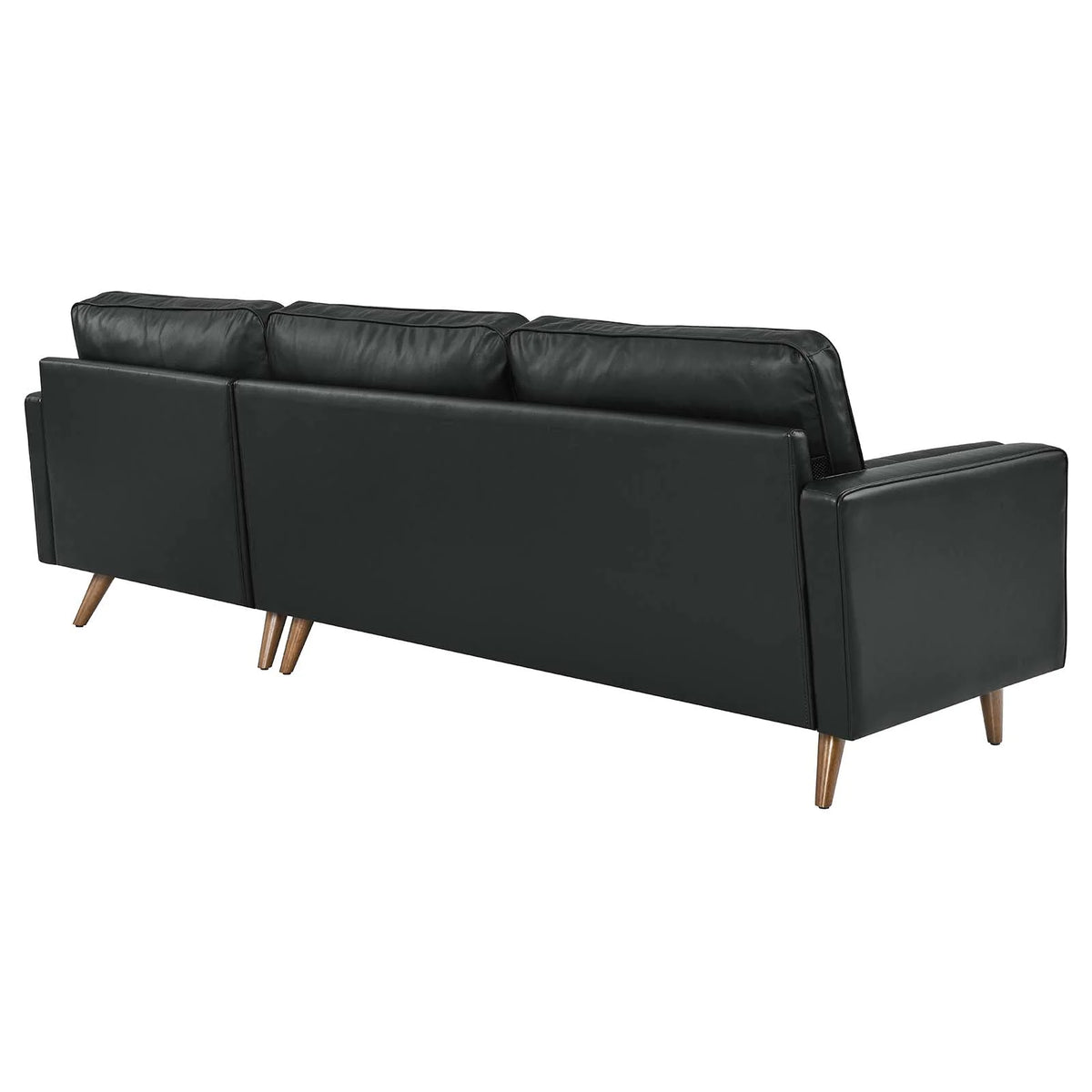 Black Leather Sectional Sofa H118