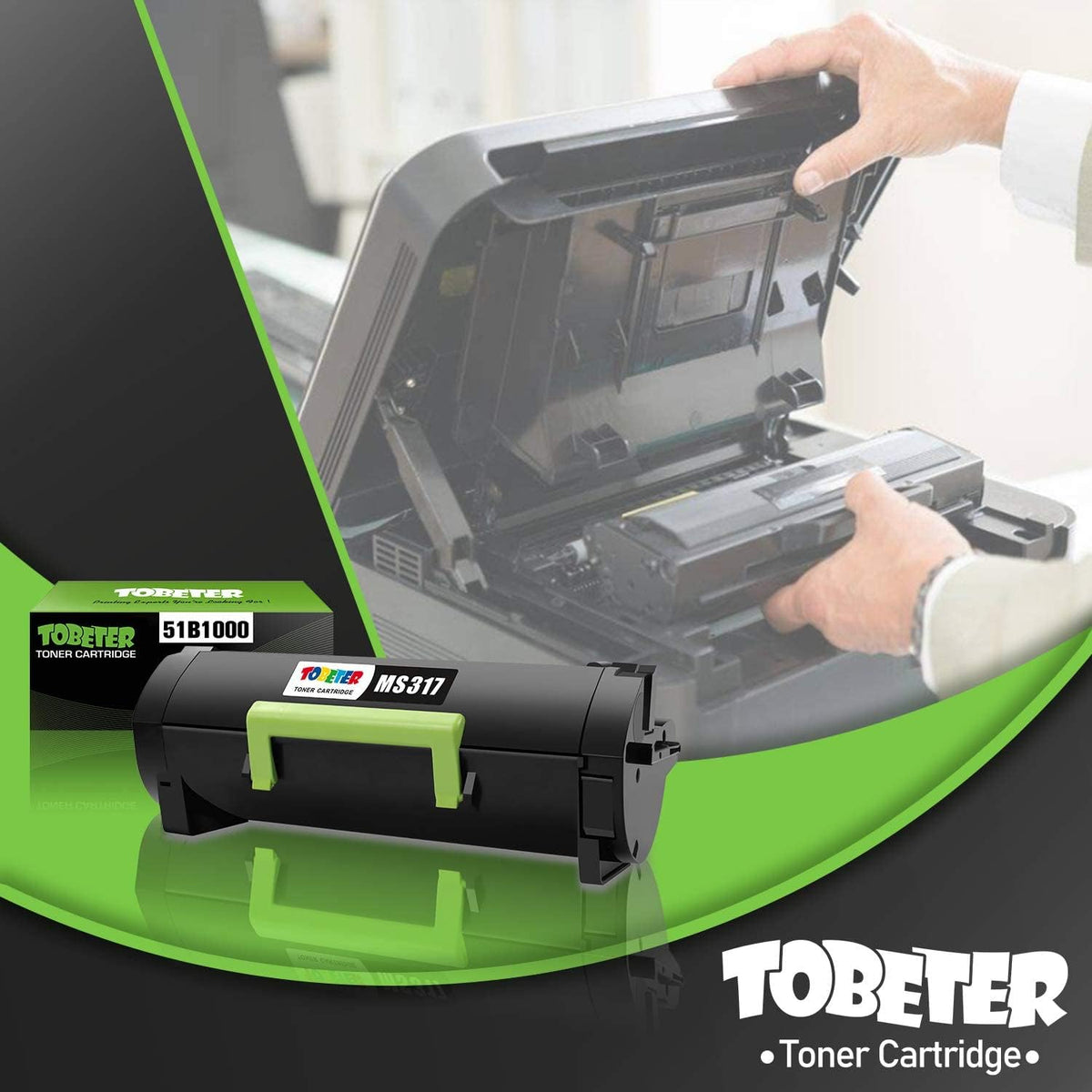 Remanufactured Toner Cartridge for Lexmark 51B1000 Printer (1Pack) Pack of 2 T93283