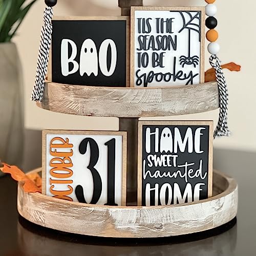 7 Pcs Halloween Themed Tiered Tray Decor Set R5737