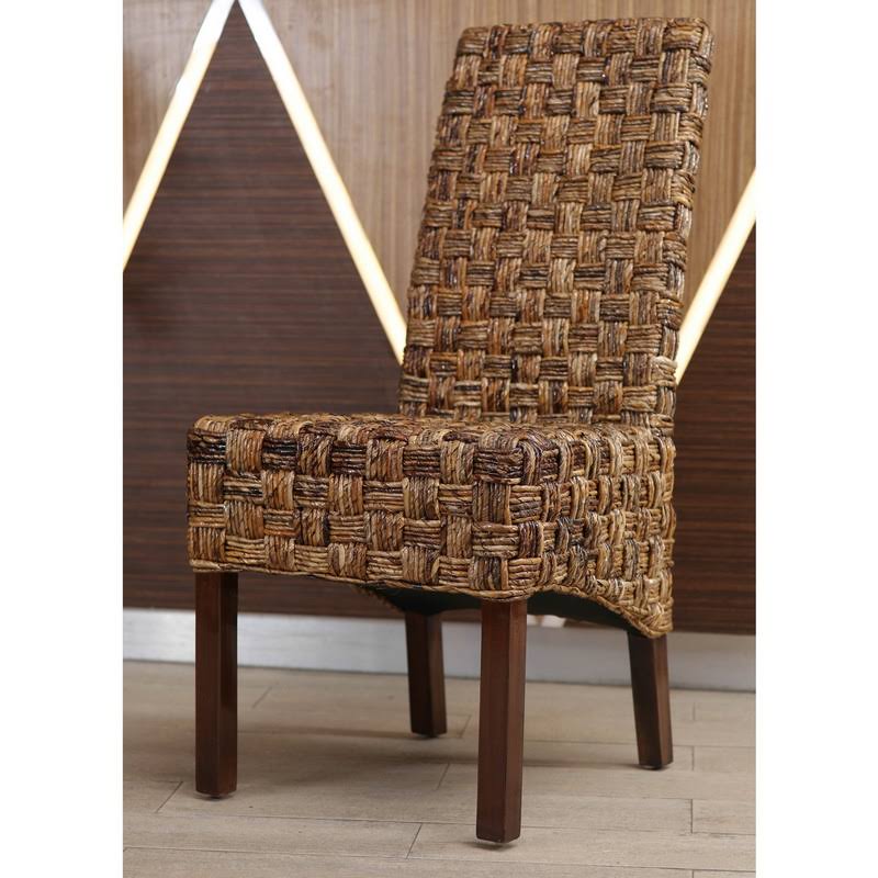 Brown Woven Abaca Dining Chair L960