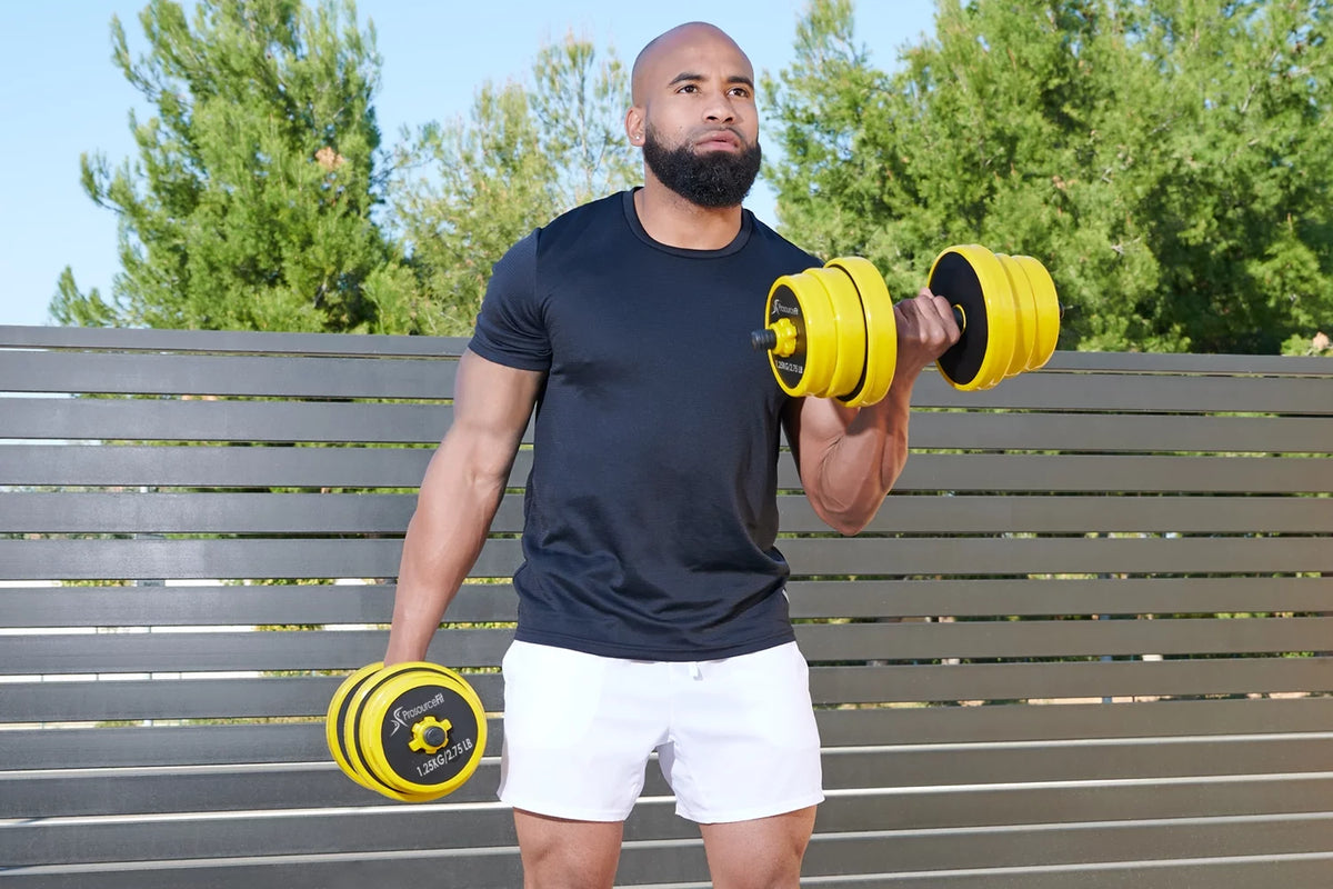 Adjustable Dumbbells and Barbell Set, 44LB O9877