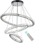 Modern K9 Crystal Chandelier LED Dimmer 3 Ring Ceiling Pendant Light N269