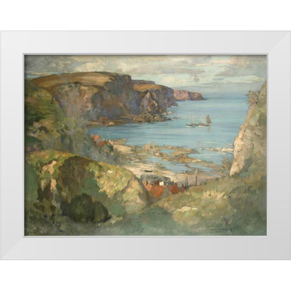 32x25 White Modern Wood Framed Art Print M653