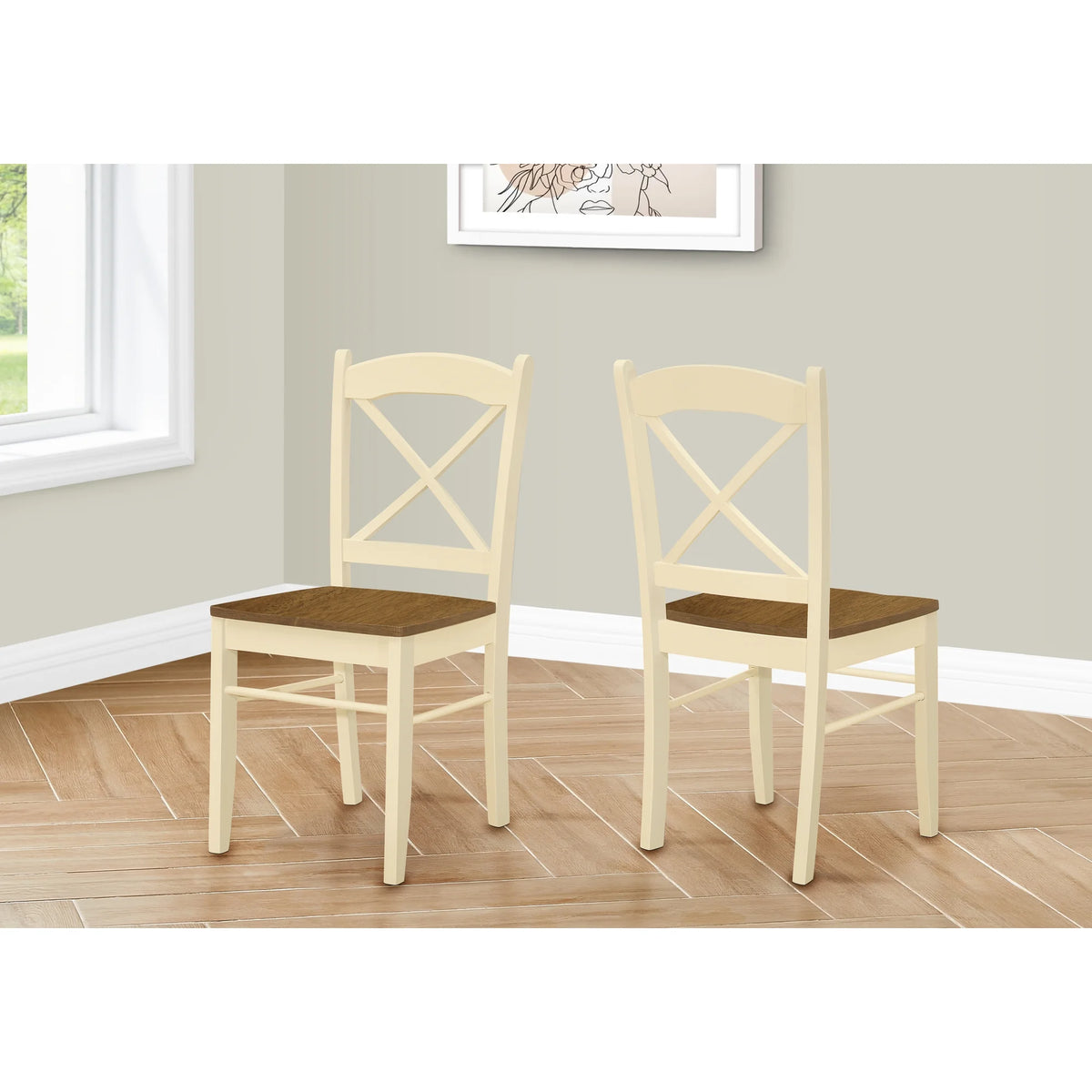 Wooden Transitional Dining Chairs, 2-Piece Q60767