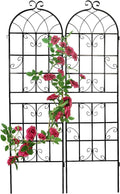 2 Pack Large Heavy Duty Rustproof Black Iron Plant Trellis L602
