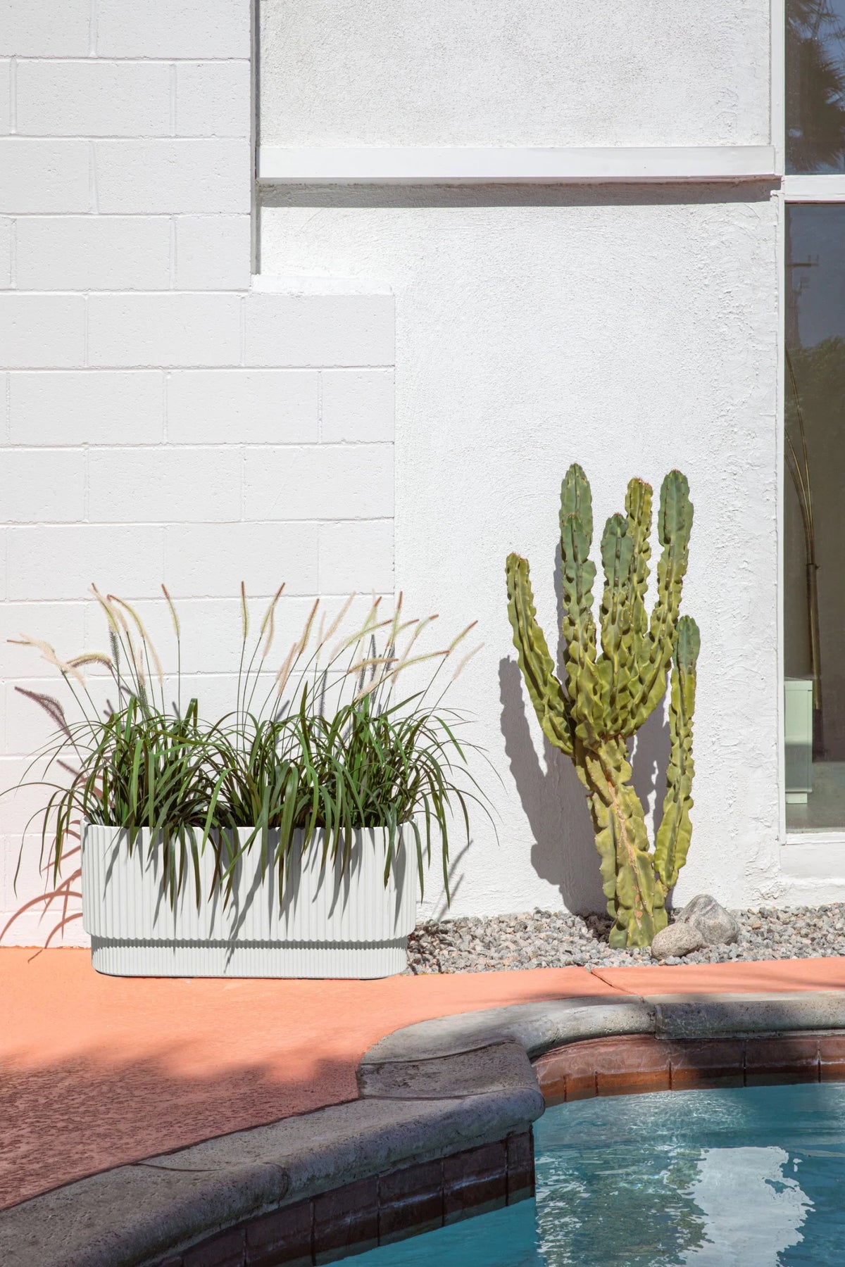 30" Long Plastic-Stone Planter White M502894