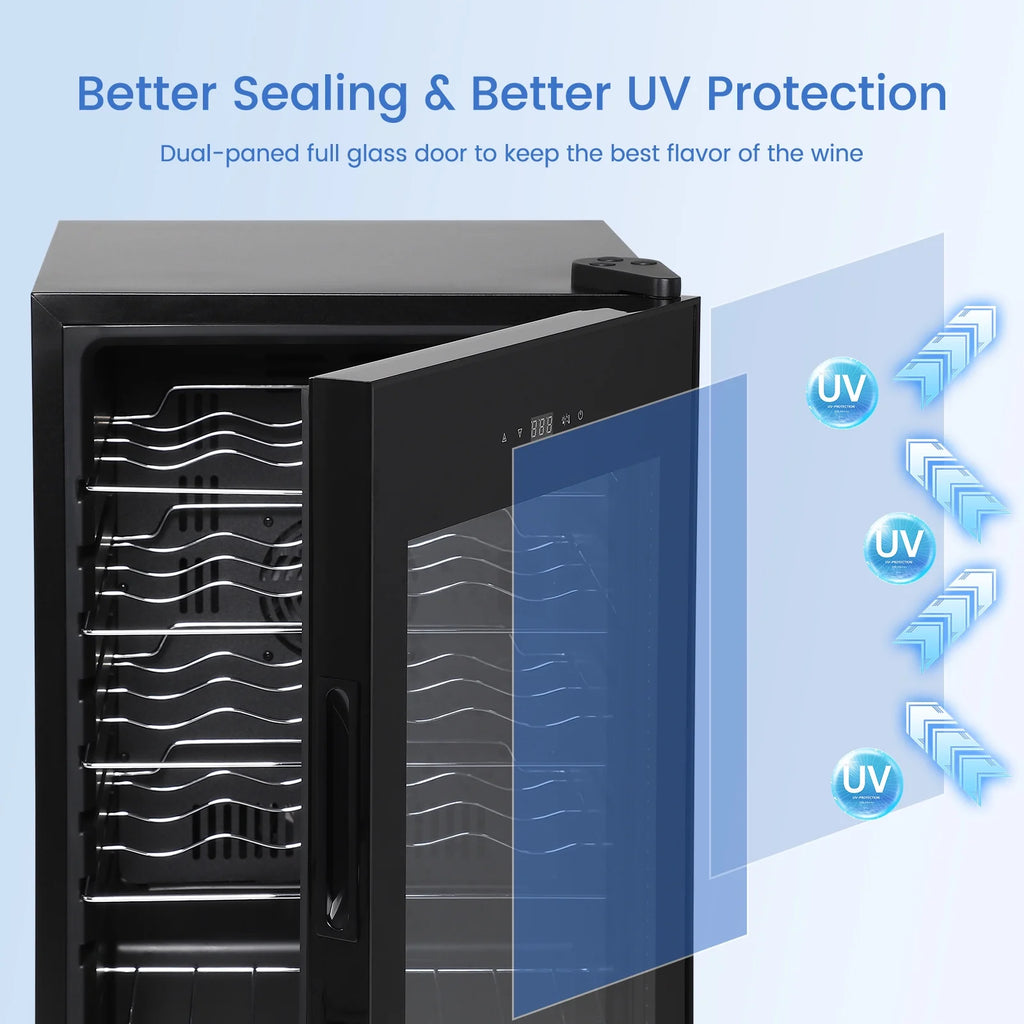 24-Bottle Wine Cooler Refrigerator with Glass Door B9872