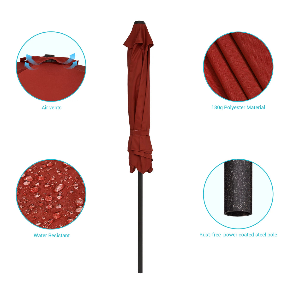 7.5 FT Outdoor Patio Market Umbrella with Tilt Button I5173