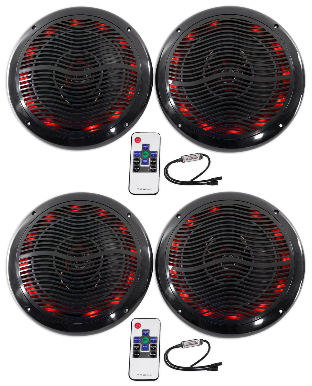 Black 6.5 Marine Speakers with Multi Color LED M5263