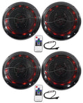Black 6.5 Marine Speakers with Multi Color LED M5263