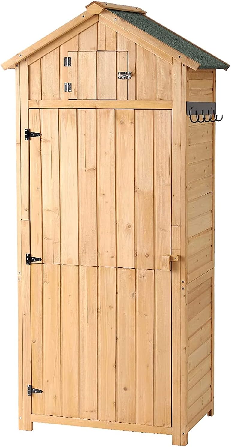 Outdoor Storage Shed with Lockable Doors E7696