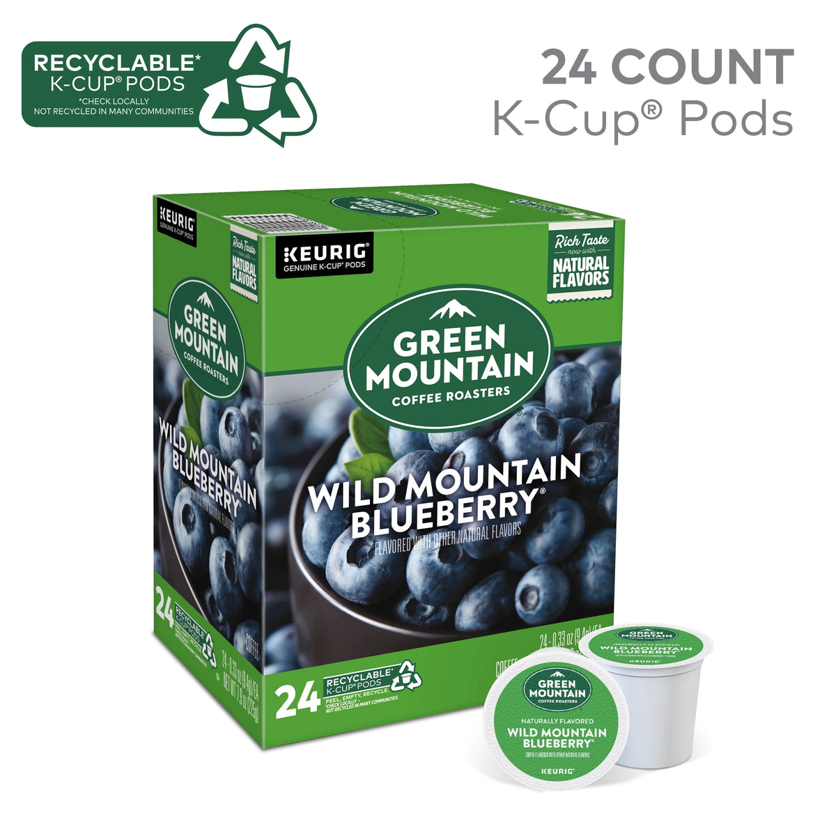 Light Roast Blueberry Coffee Pods 24 Count Y9353