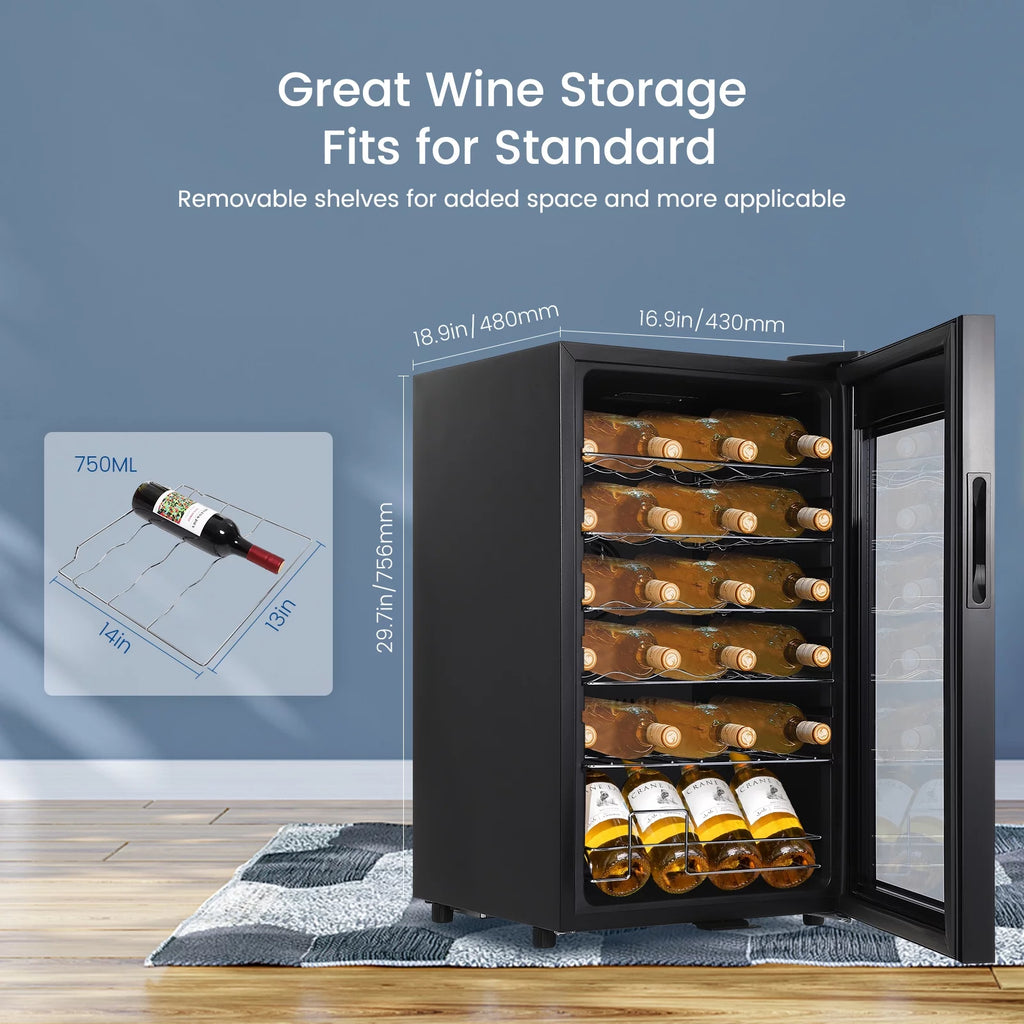 24-Bottle Wine Cooler Refrigerator with Glass Door B9872