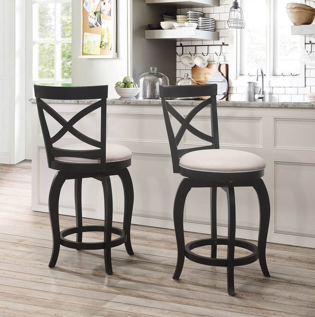 Black Swivel Counter Height Stool H954394