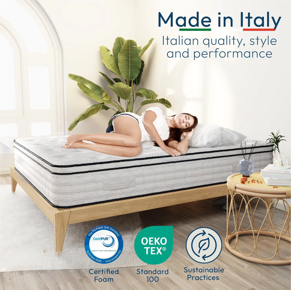 12 Full Hybrid Pocket Spring Comfort Foam Medium Mattress U322284