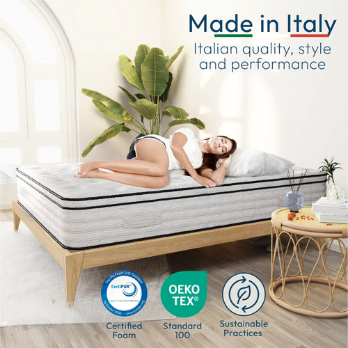 12 Full Hybrid Pocket Spring Comfort Foam Medium Mattress U322284