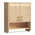 Fluted Bathroom Wall Cabinet with Towel Rack Y67959