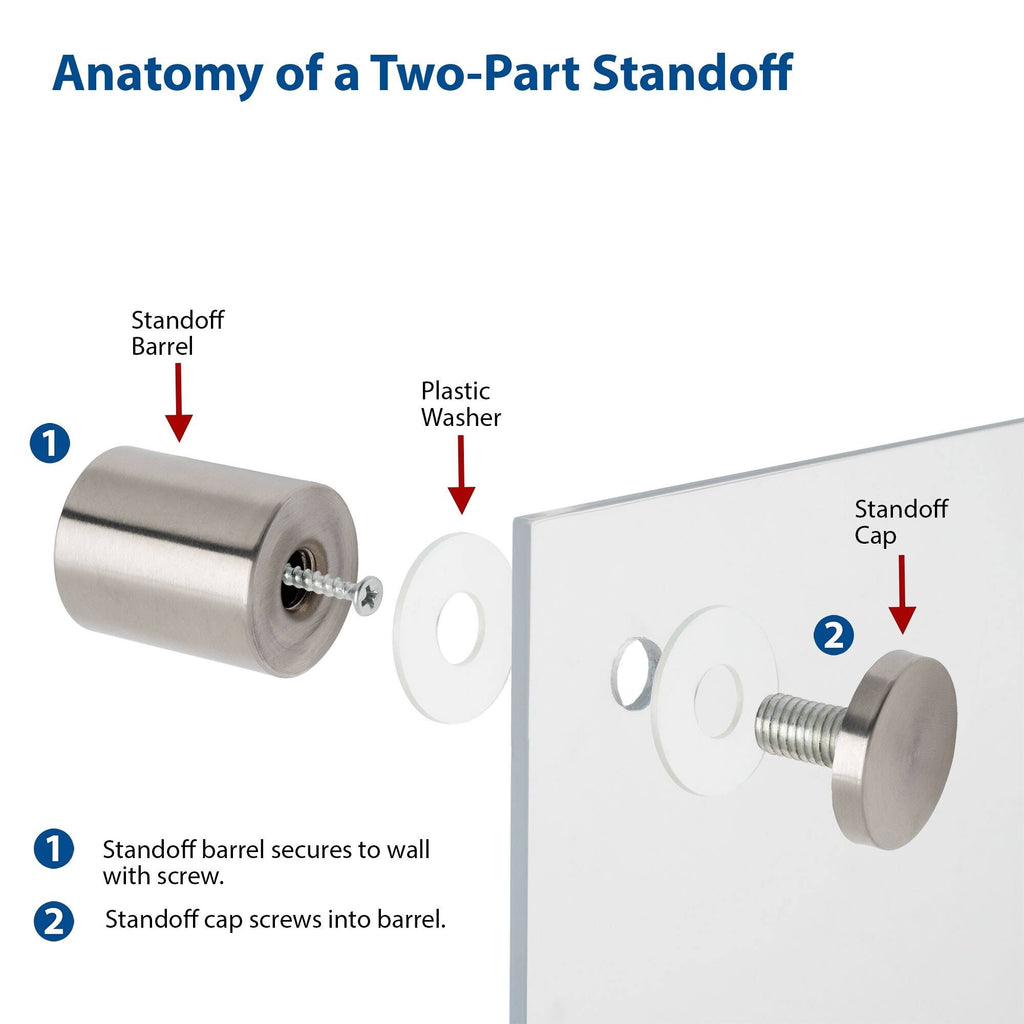 48 Piece Brushed Finish Stainless Steel Standoff C620935