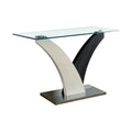 Sofa Table with Curved V Base and Rectangular Glass Top O608