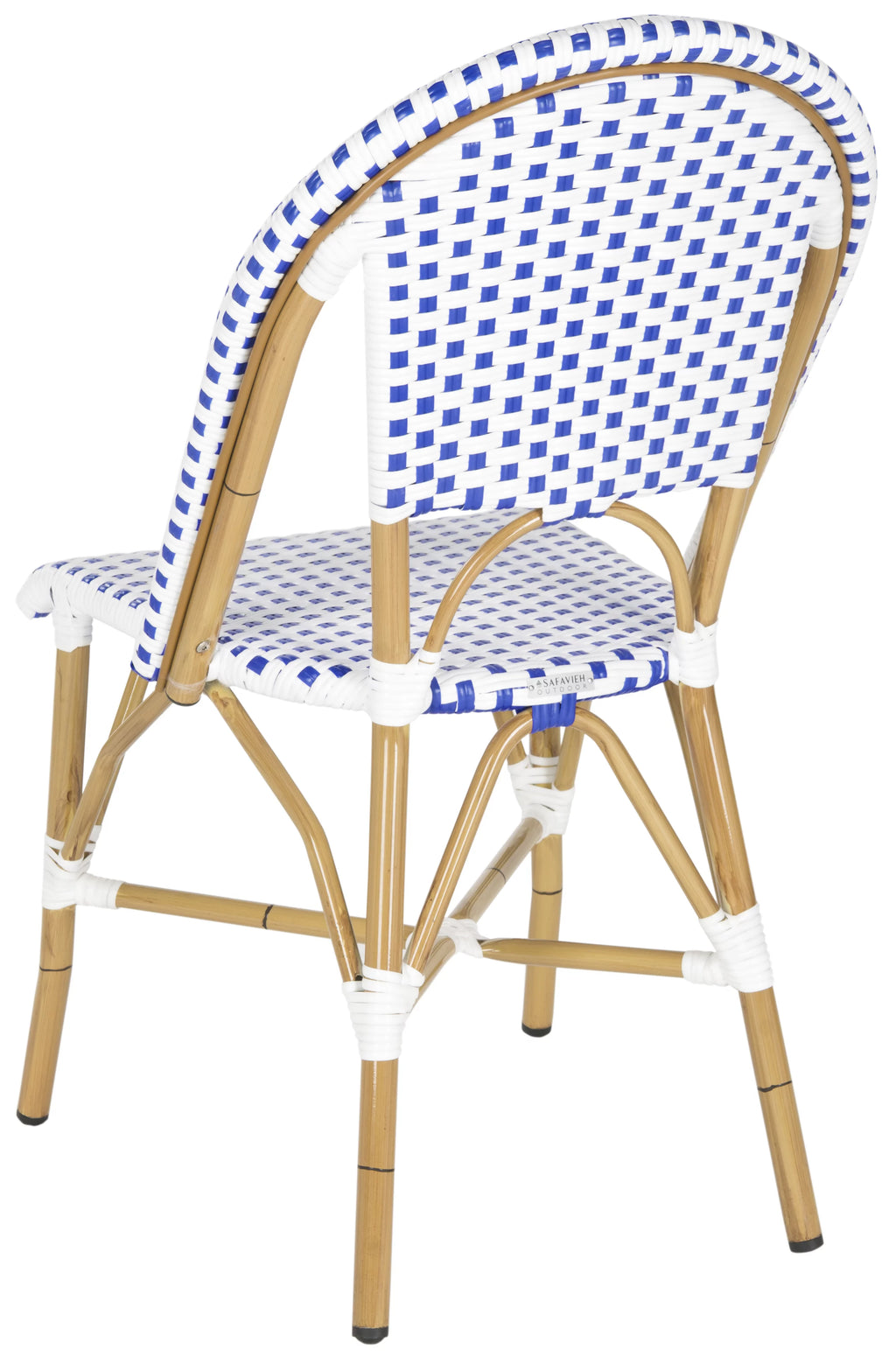 Blue White Set of 2 Outdoor Bistro Side Chair D89884