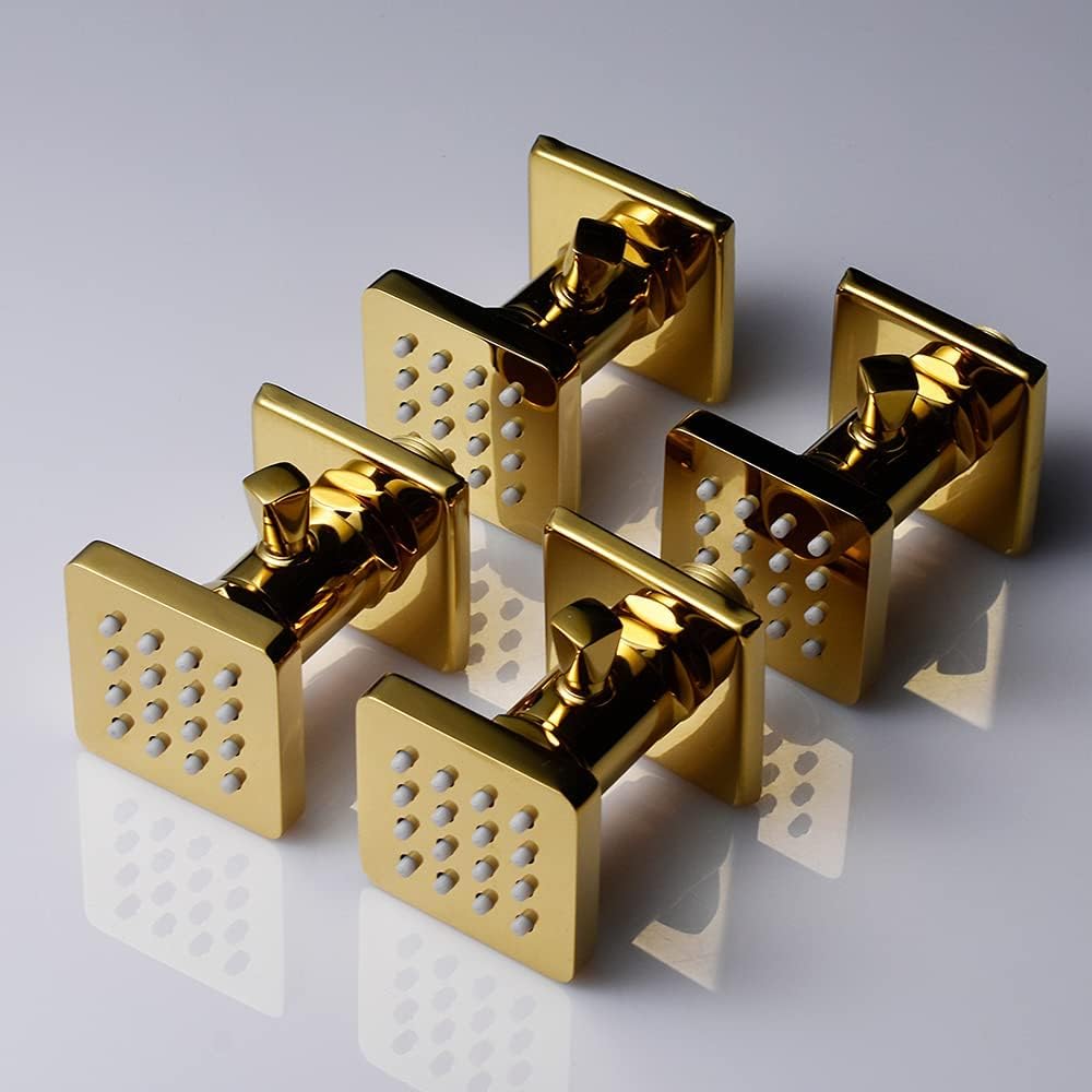 4 PCS Polished Gold Solid Brass Body Sprayer Shower Head B20804