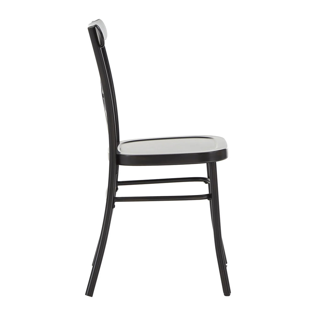 Antique Black Metal Dining Chairs Set of Two U473
