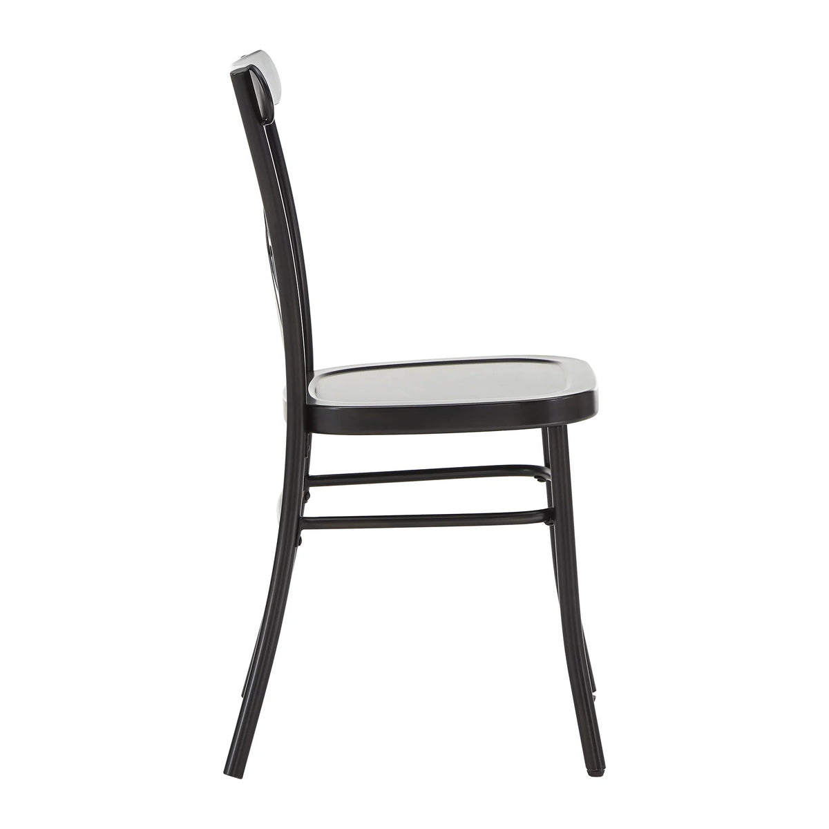 Antique Black Metal Dining Chairs Set of Two U473