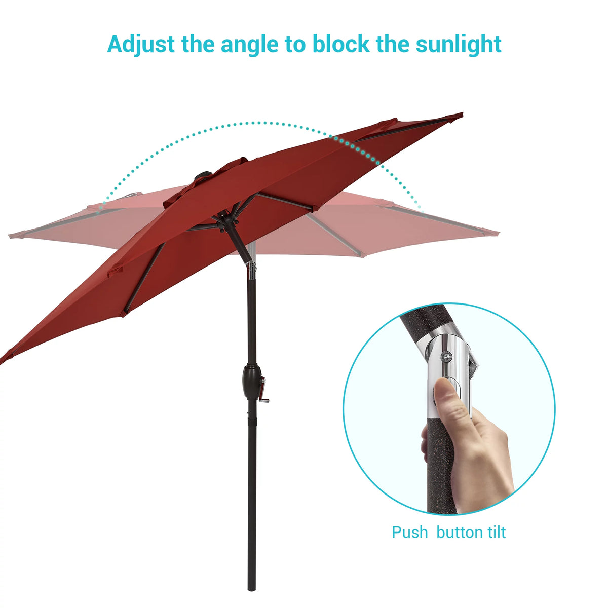 7.5 FT Outdoor Patio Market Umbrella with Tilt Button I5173