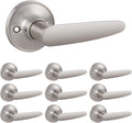 5 Pack Satin Nickel Door Levers Straight Handle Keyless Non-Locking Pull/Push C373543