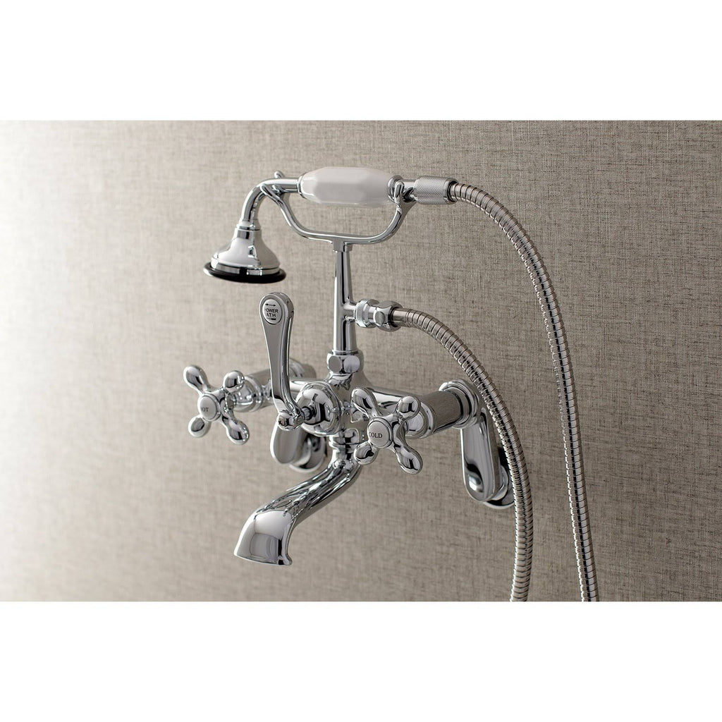 Matte Black Wall Mount Tub Faucet with Hand Shower F5913