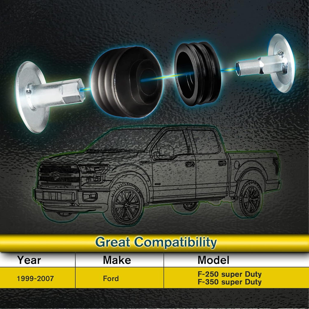 18Pcs Polyurethane Body Mount Bushing Kit with Hardware & Steel Sleeves (Black) T23524