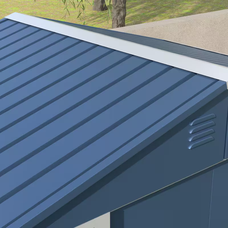 Blue Metal Outdoor Storage Shed with Air Vents W419894