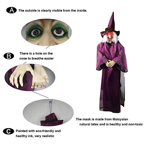 Halloween Outdoor Decoration 75" Life Size Hanging Animated Talking Witch C311043