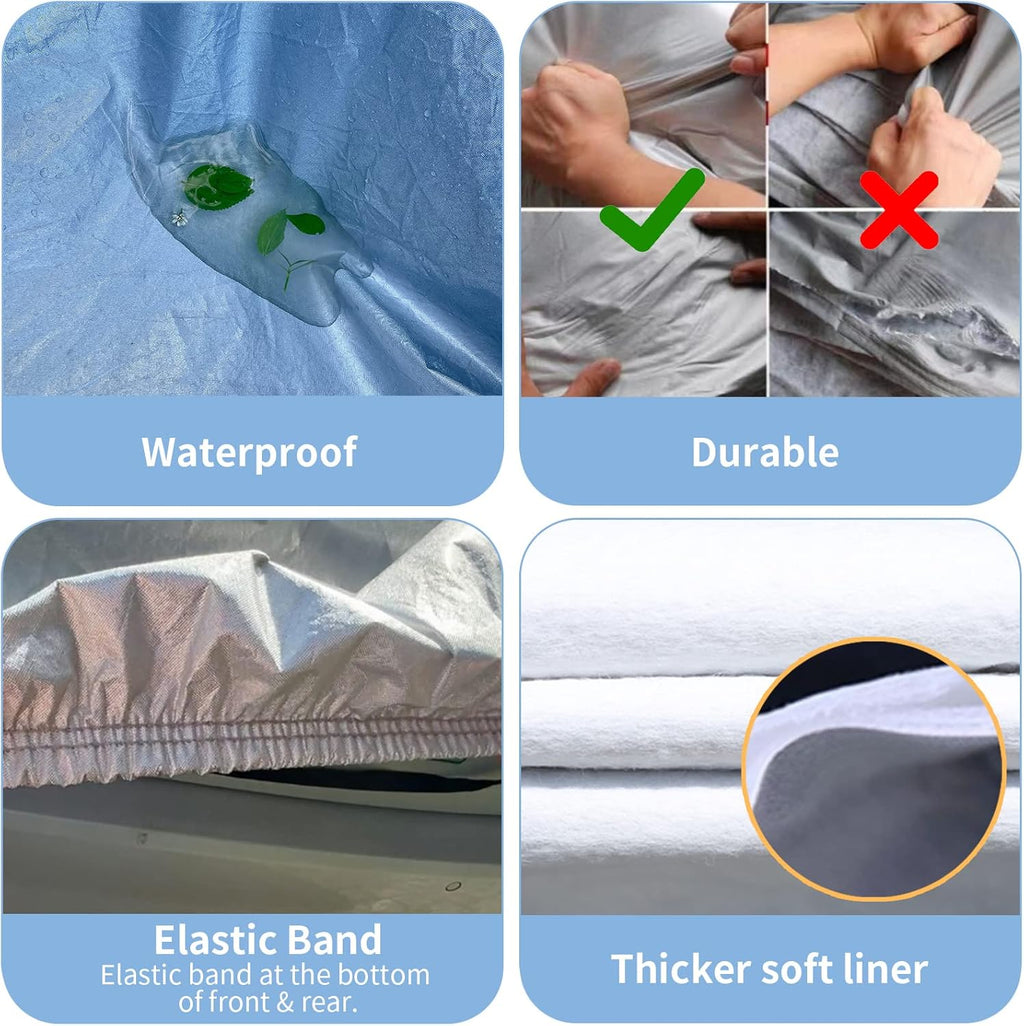 6 Layers Waterproof Cotton Car Cover with Zipper D14436