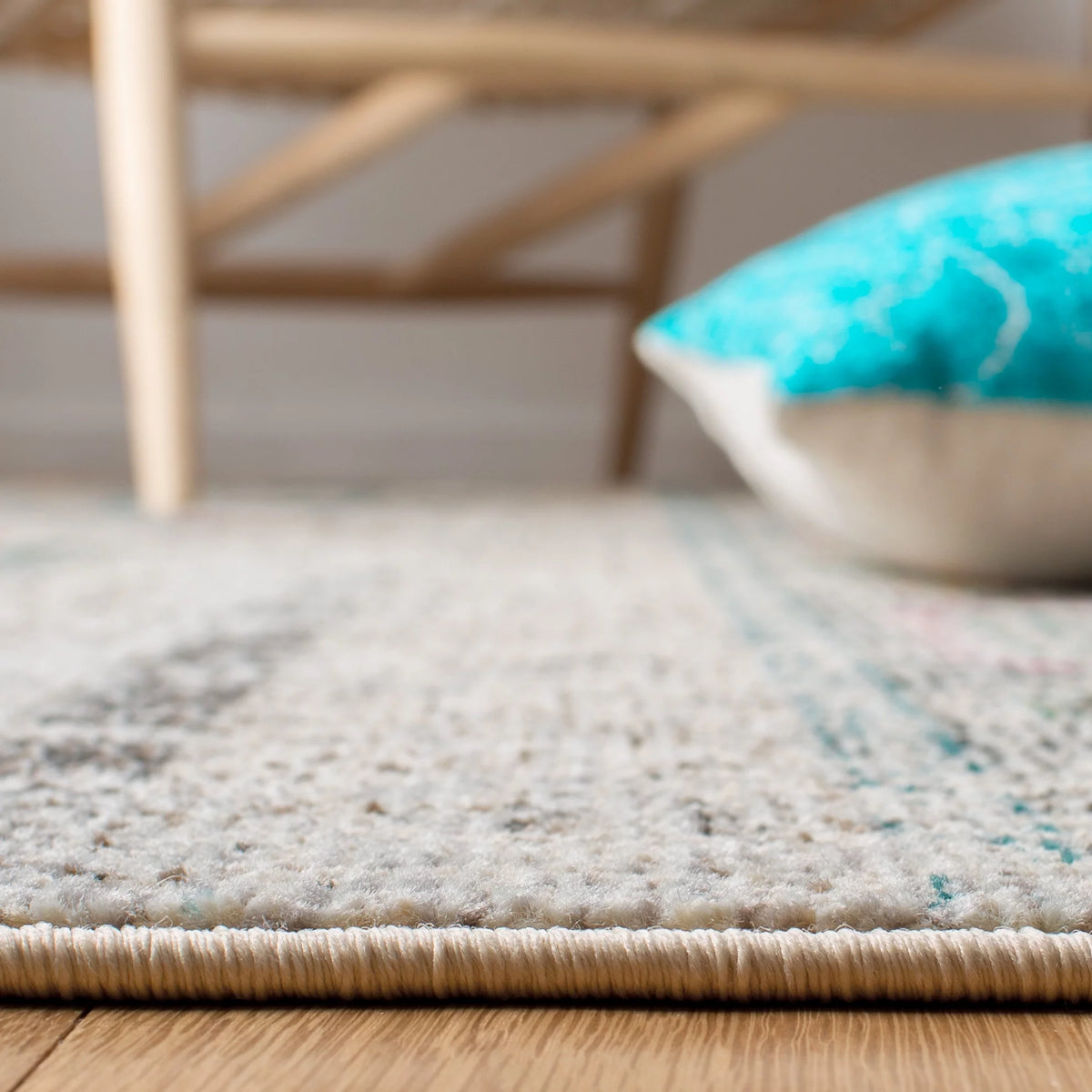 Grey Blue Striped Area Rug 8' x 10' R3432