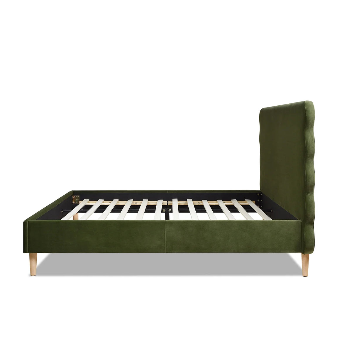 King Olive Green Performance Velvet Platform Bed C518780