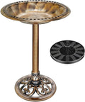 Polyresin Antique Outdoor Birdbath and Solar Powered Fountain Set I1688