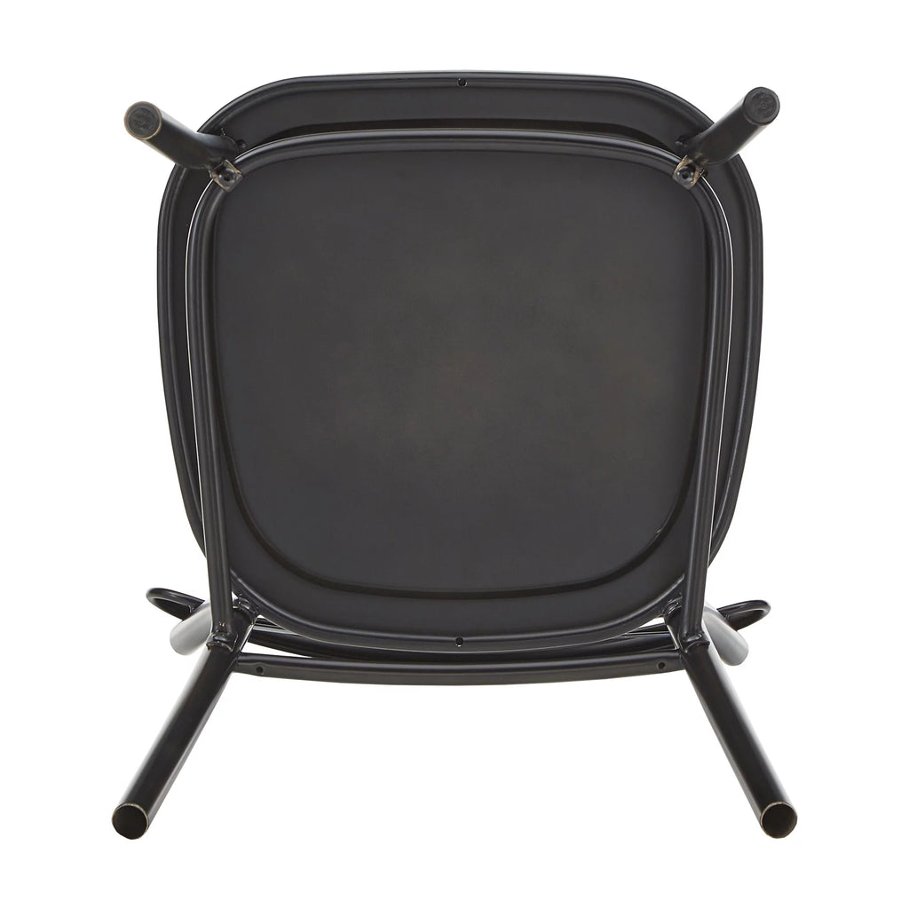 Antique Black Metal Dining Chairs Set of Two U473