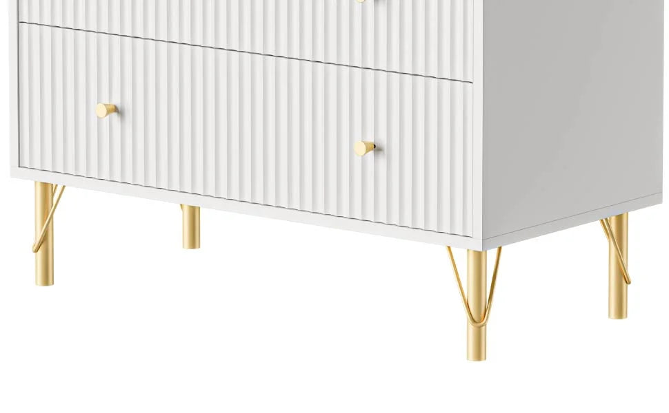 White 4 Drawer Dresser Set of 2 P850