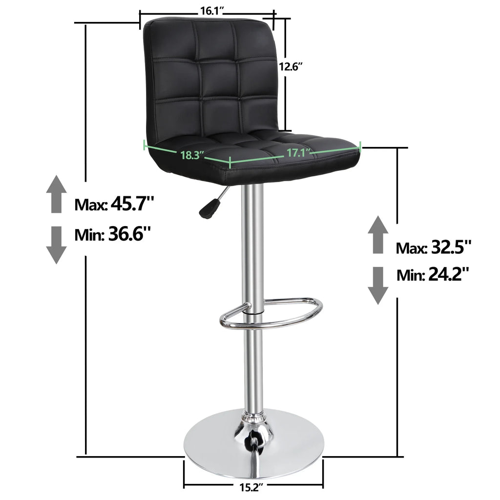 Set of 2 Height Adjustable Swivel Bar Stool V261