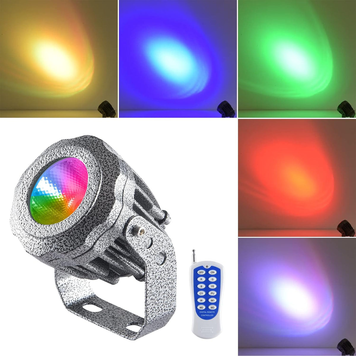 10W RGB LED Outdoor Landscape Spotlight with Remote Control M5197