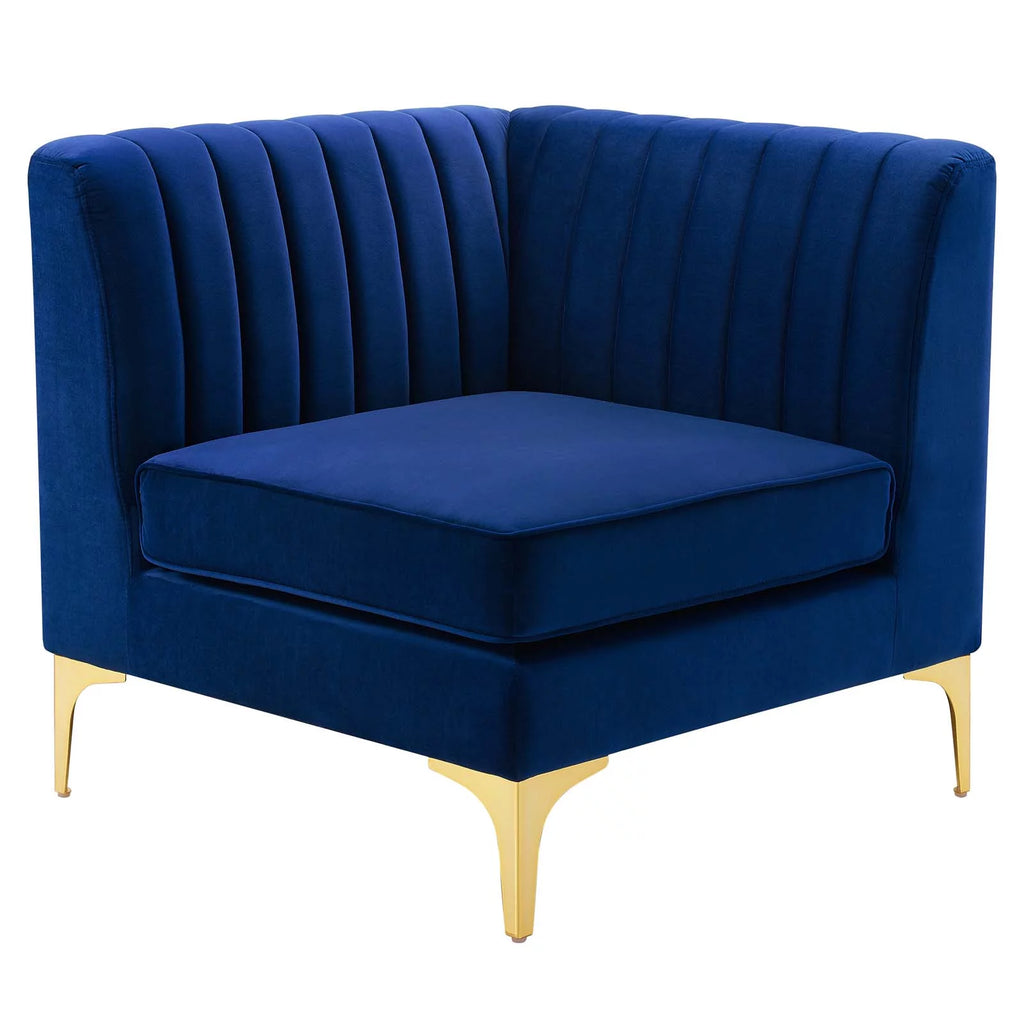 Navy Channel Tufted Performance Velvet Loveseat L49852