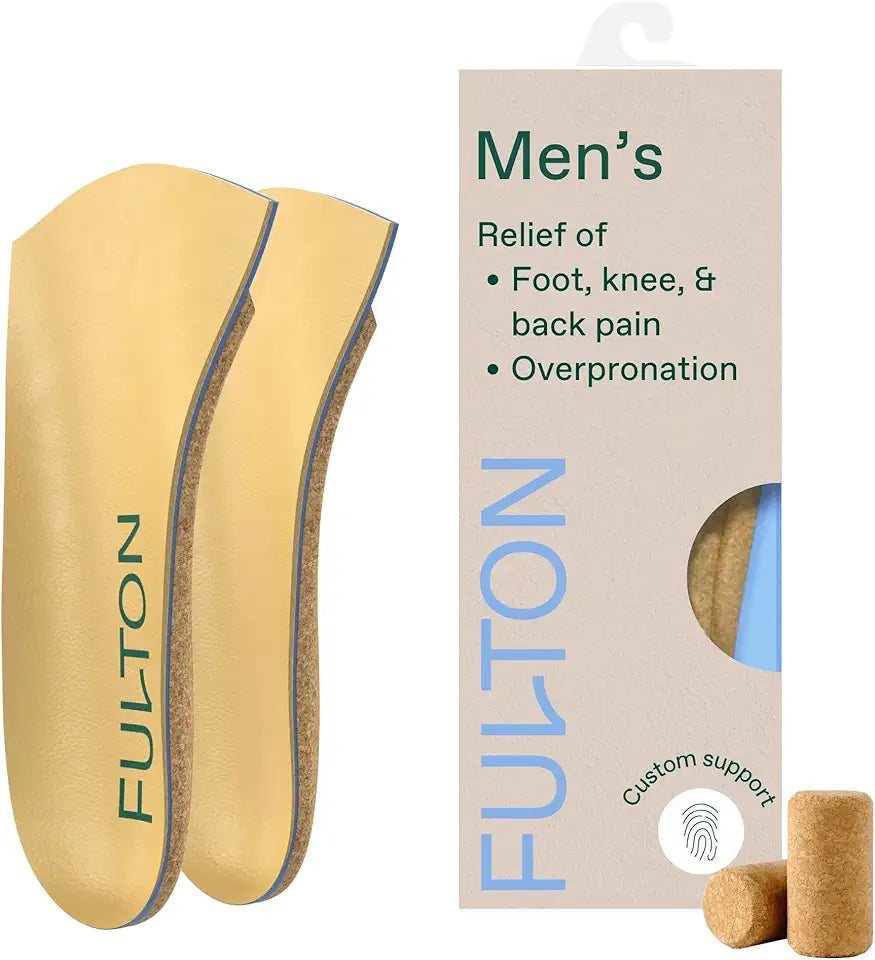 Cork Shoe Inserts with Arch Support, Men's Size 11.5-12 V586278