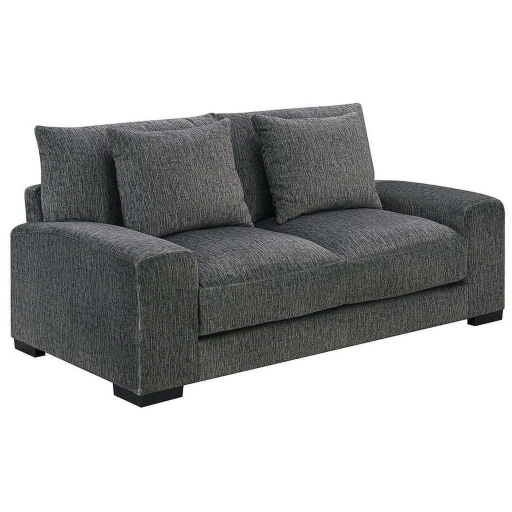 Gray Soft Microfiber Loveseat I633437