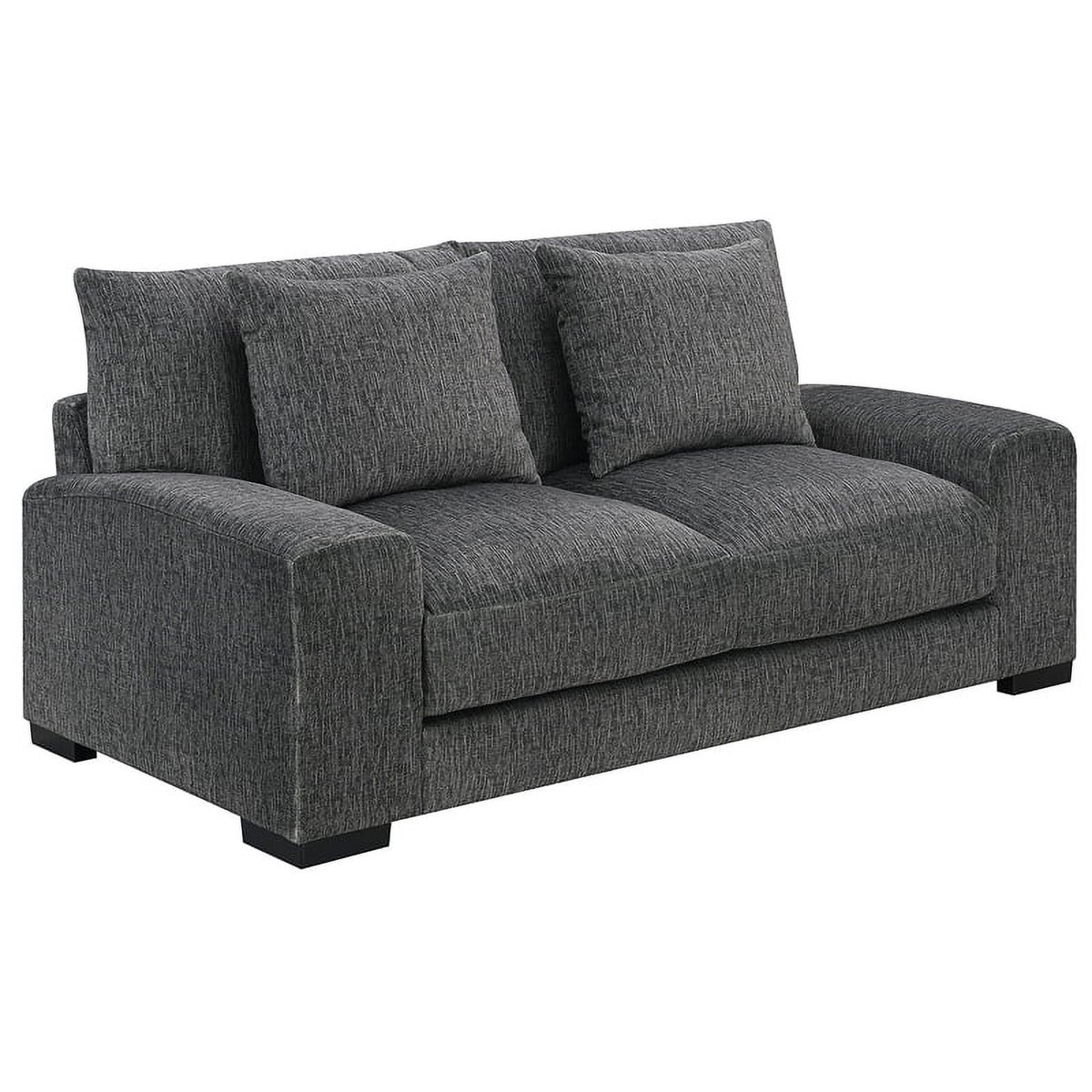 Gray Soft Microfiber Loveseat I633437
